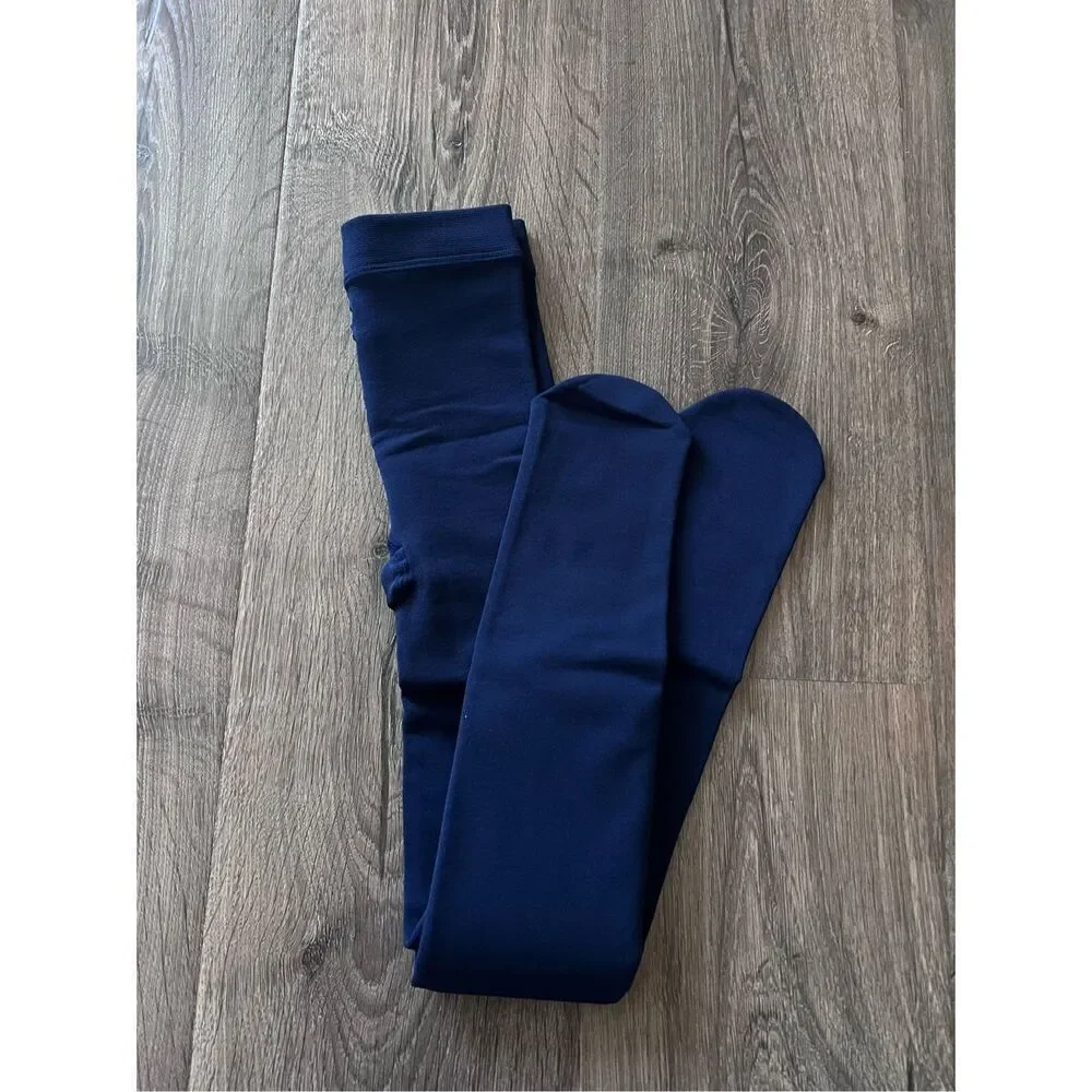 lands End Cozy solid Tight Girl size M Mid Navy